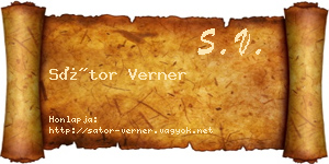 Sátor Verner névjegykártya